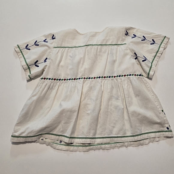 ba&sh Kimber Top Cotton Short sleeves Tie neck Pull on Size M - Picture 10 of 11